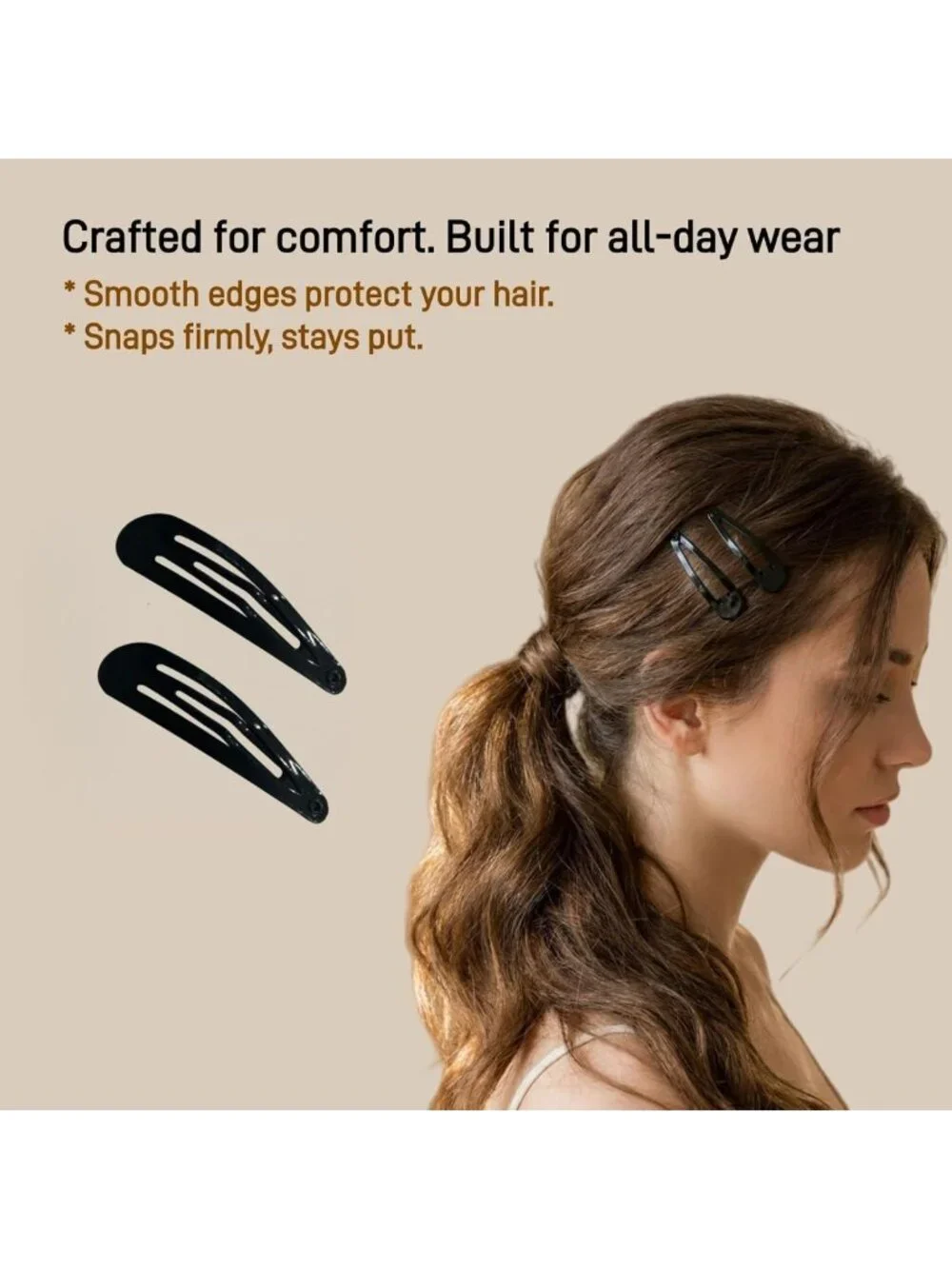 40 Pack Black 2 Inch Metal Snap Hair Clips for Women - Stylish Barrettes